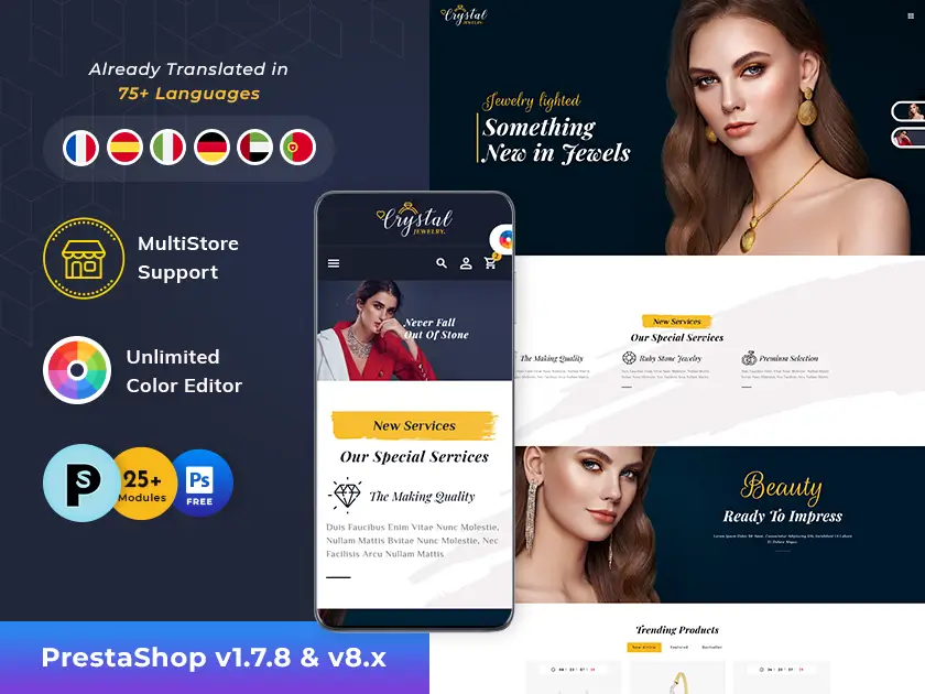 Crystal Jewelry & Imitation - PrestaShop Responsive Theme