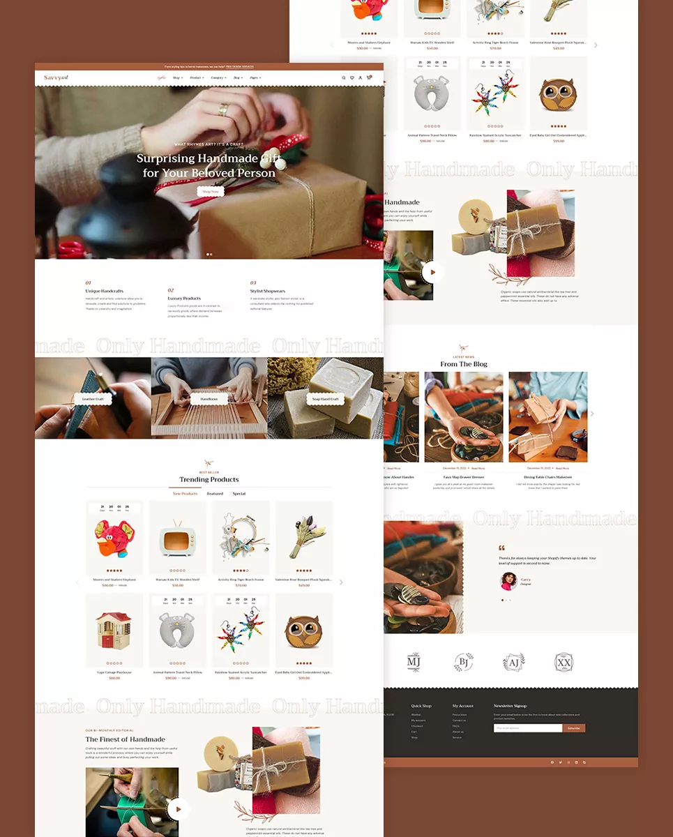SavvyArt - Handmade & Crafting - Best of Conversion-Friendly WooCommerce Theme