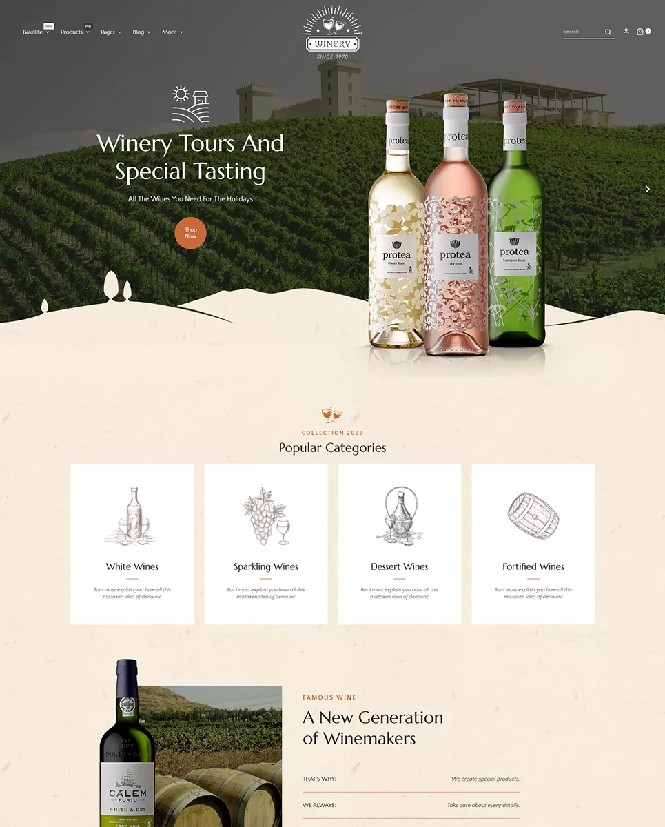 Winery - Modern Vineyard and Drinks - Shopify Multipurpose Responsive Theme