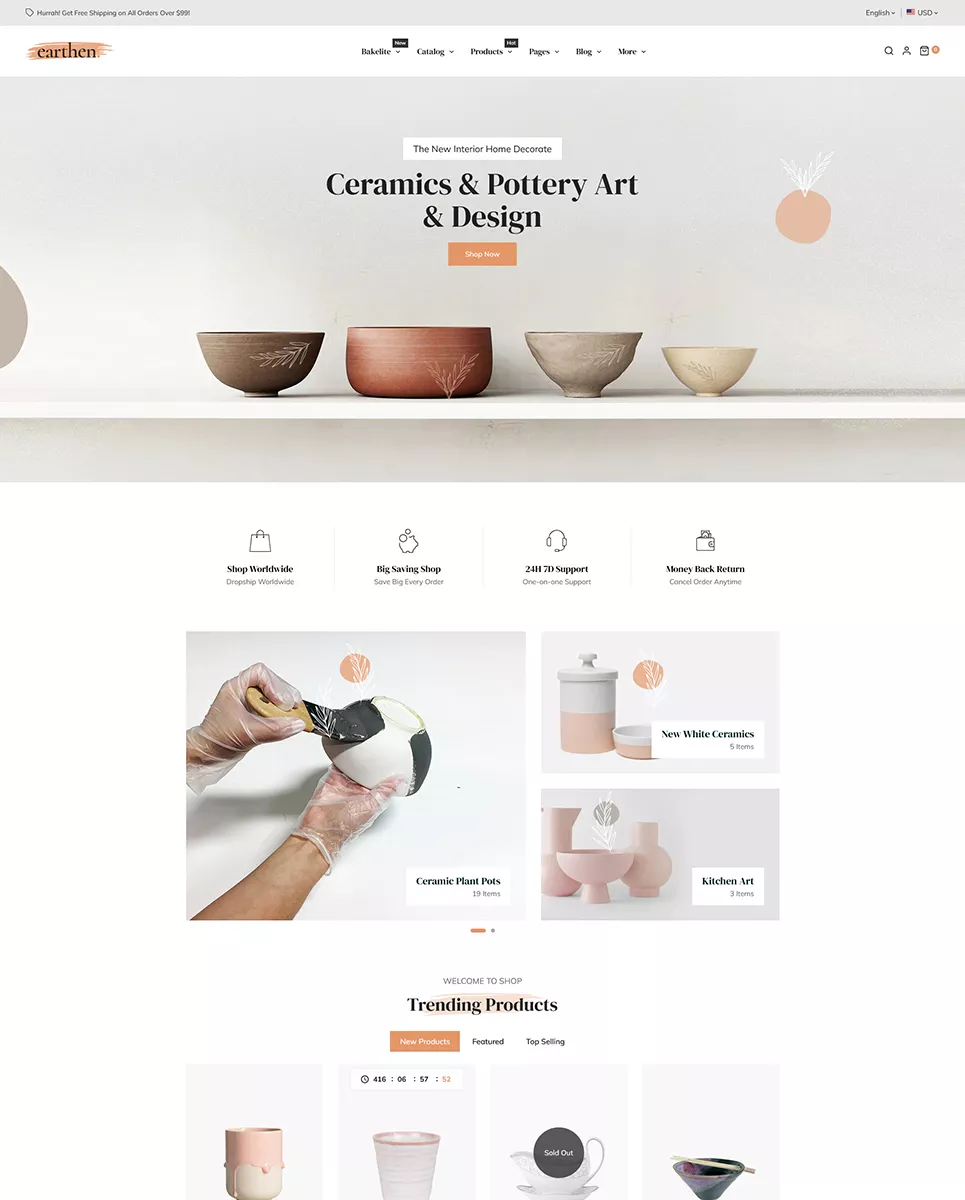 Earthen - Pottery and Ceramics Handmade - Shopify Theme