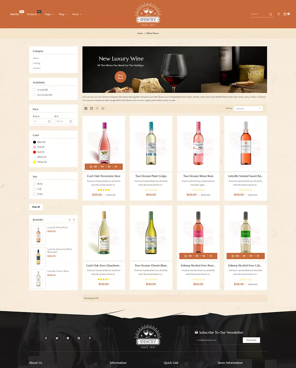 Winery - Modern Vineyard and Drinks - Shopify Multipurpose Responsive Theme