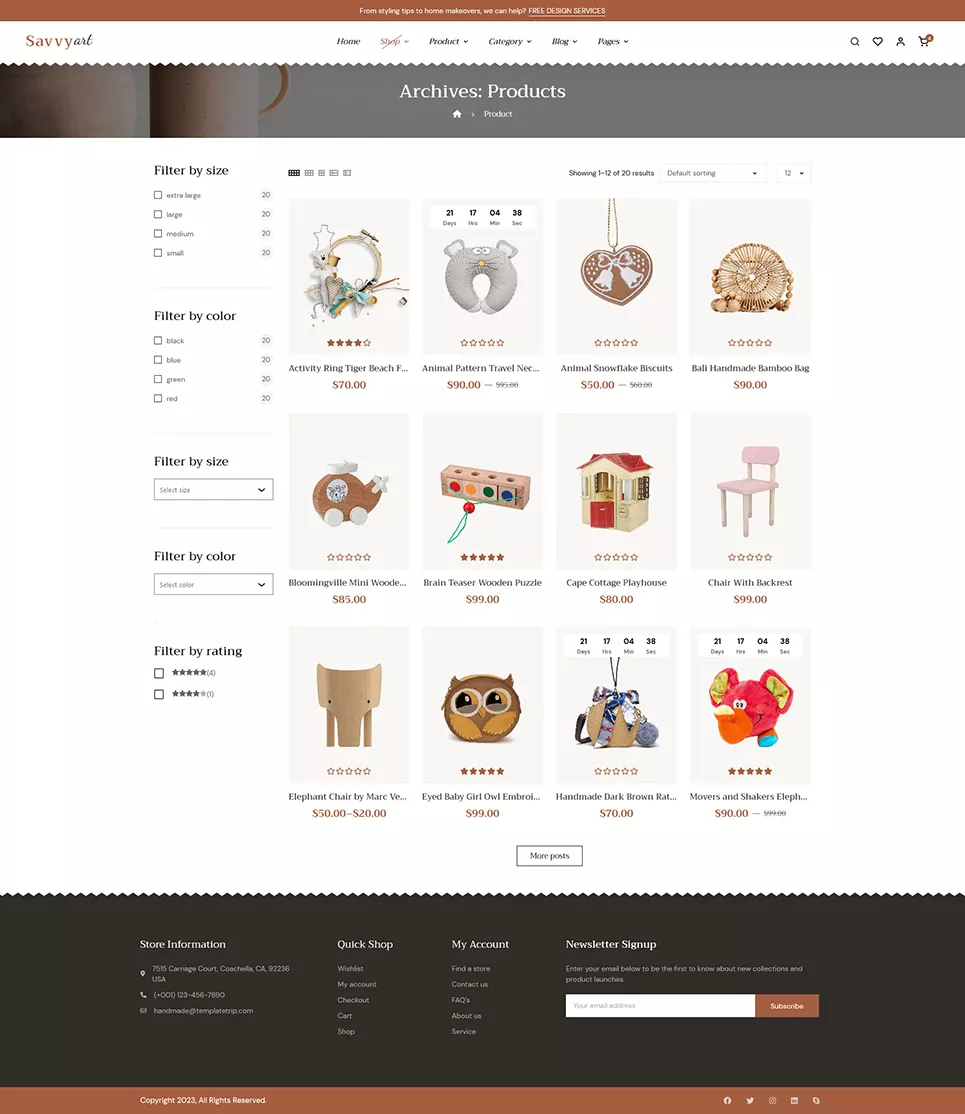 SavvyArt - Handmade & Crafting - Best of Conversion-Friendly WooCommerce Theme
