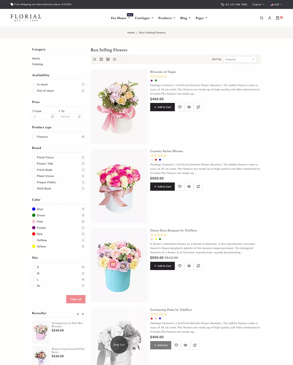 Florial - Flower & Decoration Shopify 2.0 Responsive Theme