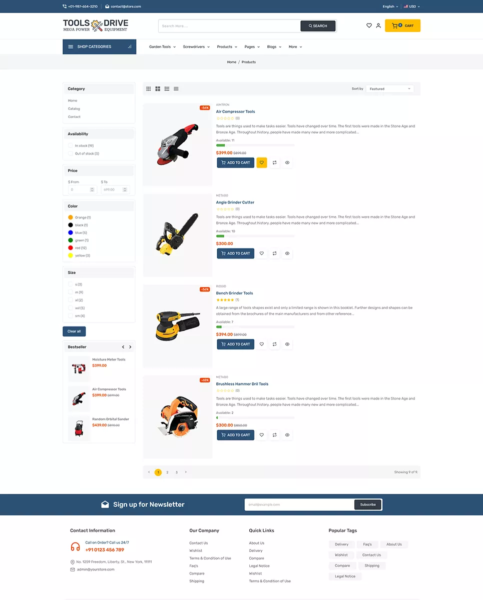 ToolsDrive & Equipment Store - Powerful Shopify Responsive Theme ToolsDrive & Equipment Store - Powerful Shopify Responsive Theme