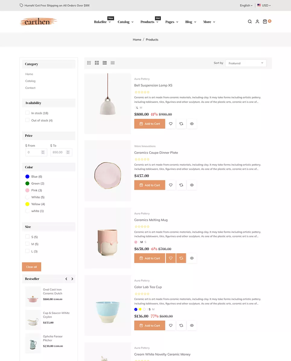 Earthen - Pottery and Ceramics Handmade - Shopify Theme