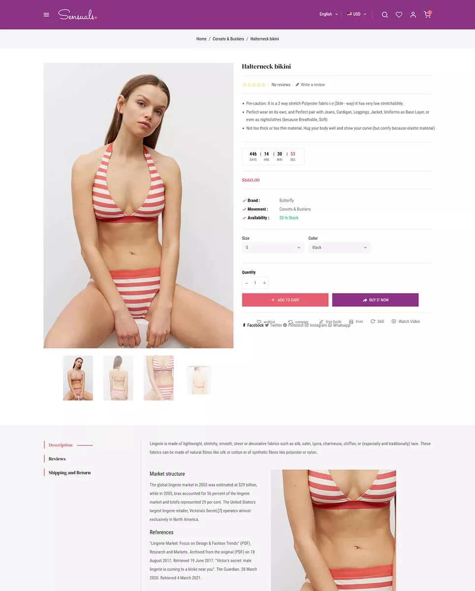 Sensuels - Luxurious Lingerie Store - Modern Shopify Online Store 2.0