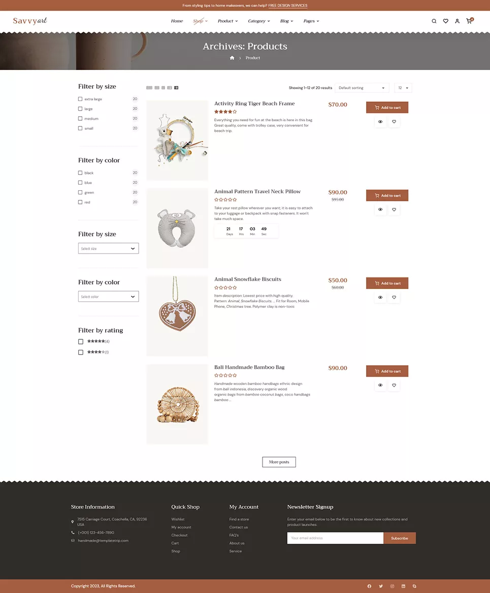 SavvyArt - Handmade & Crafting - Best of Conversion-Friendly WooCommerce Theme