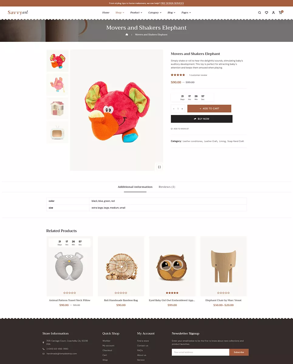SavvyArt - Handmade & Crafting - Best of Conversion-Friendly WooCommerce Theme