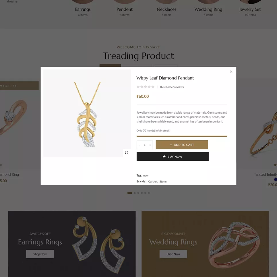 Menoa - Modern Jewelry & Imitation Store - WooCommerce Responsive Theme