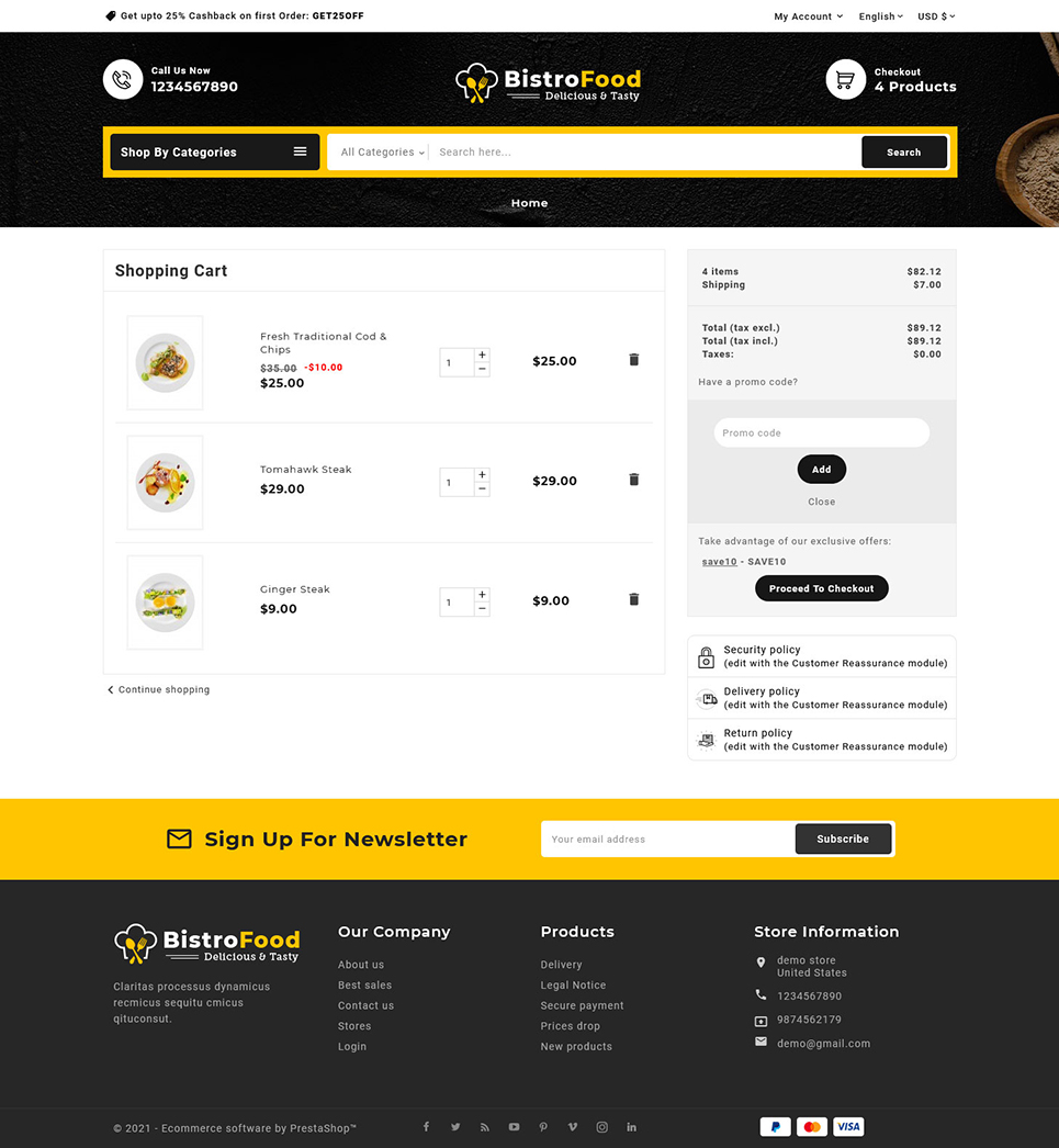 Bistro Food Delicious & Tasty - PrestaShop Responsive Theme