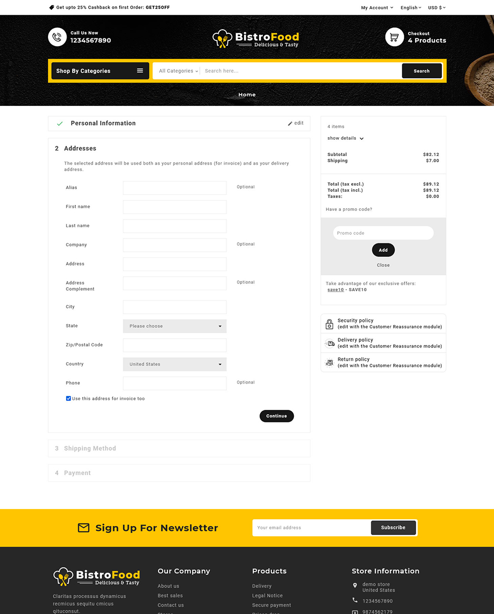 Bistro Food Delicious & Tasty - PrestaShop Responsive Theme