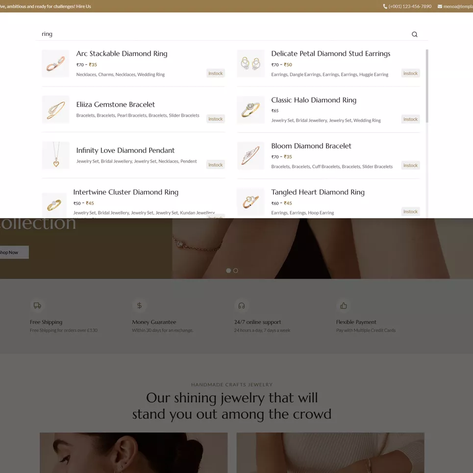 Menoa - Modern Jewelry & Imitation Store - WooCommerce Responsive Theme