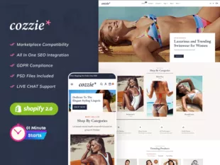 Cozzie - Sexy Lingerie, Swimwear and Undergarments Shopify OS2.0 Responsive Theme