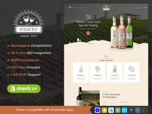 Winery - Modern Vineyard and Drinks - Shopify Multipurpose Responsive Theme
