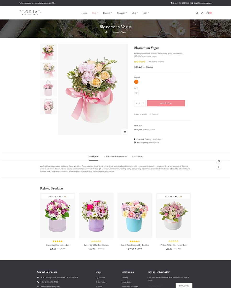 Florial - Blossom &Amp; Florist Store - Woocommerce Responsive Theme