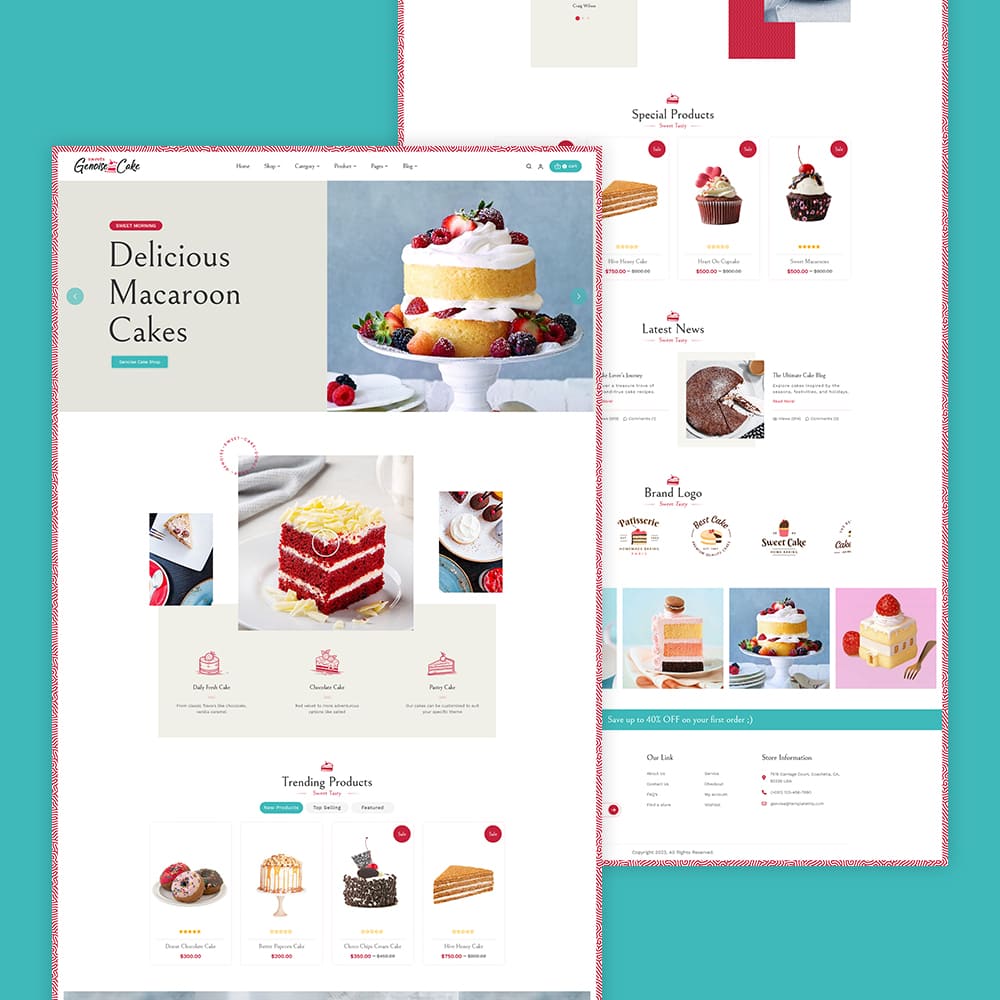 Genoise - Tema WooCommerce per pasticceria, panetteria, pasticceria e pasticceria