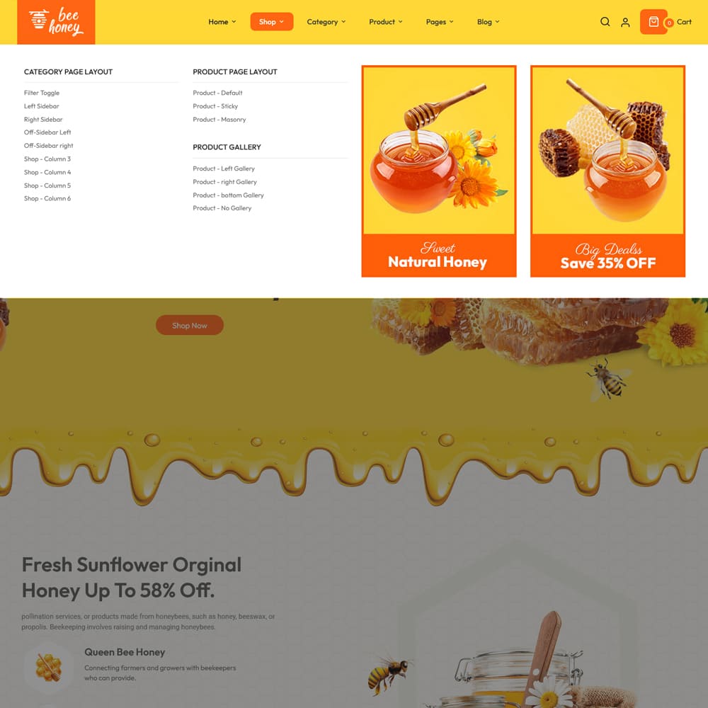 HoneyBee - WooCommerce Theme for Honey, Agricultural, Sweets, Delicious Shops