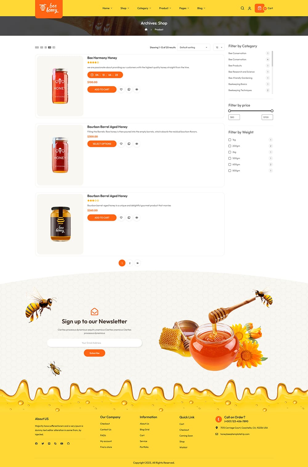 HoneyBee - WooCommerce Theme for Honey, Agricultural, Sweets, Delicious Shops
