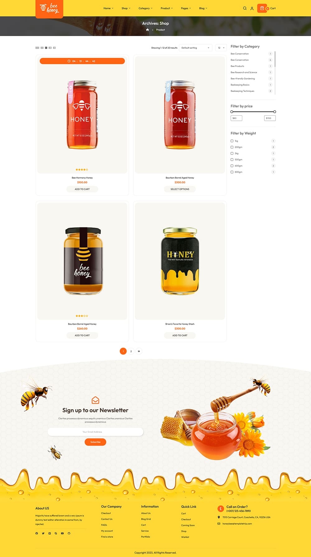 HoneyBee - WooCommerce Theme for Honey, Agricultural, Sweets, Delicious Shops