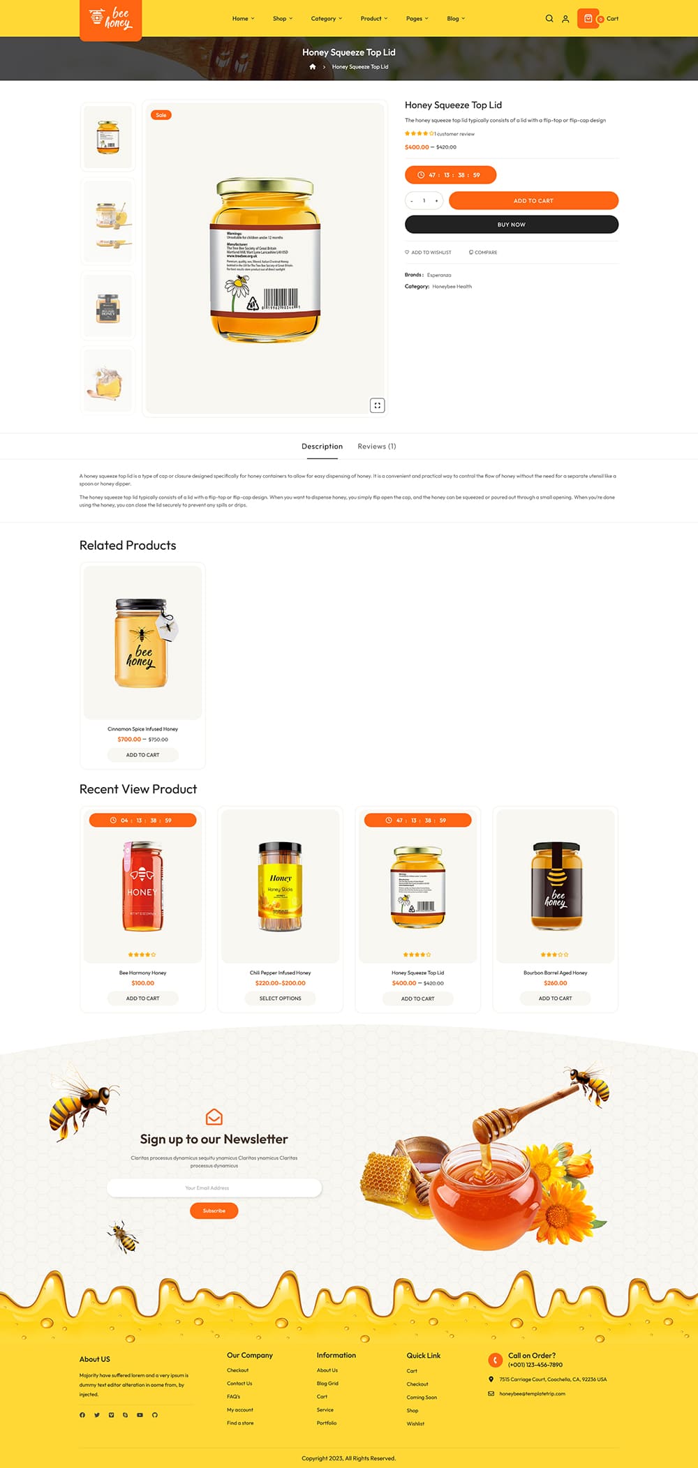 HoneyBee - WooCommerce Theme for Honey, Agricultural, Sweets, Delicious Shops