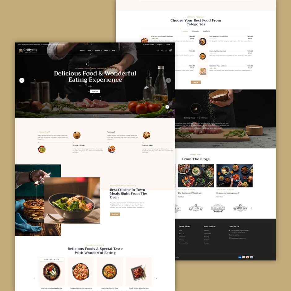 Grillyano - Best Shopify Theme for Restaurants, Fast Food, Dishes