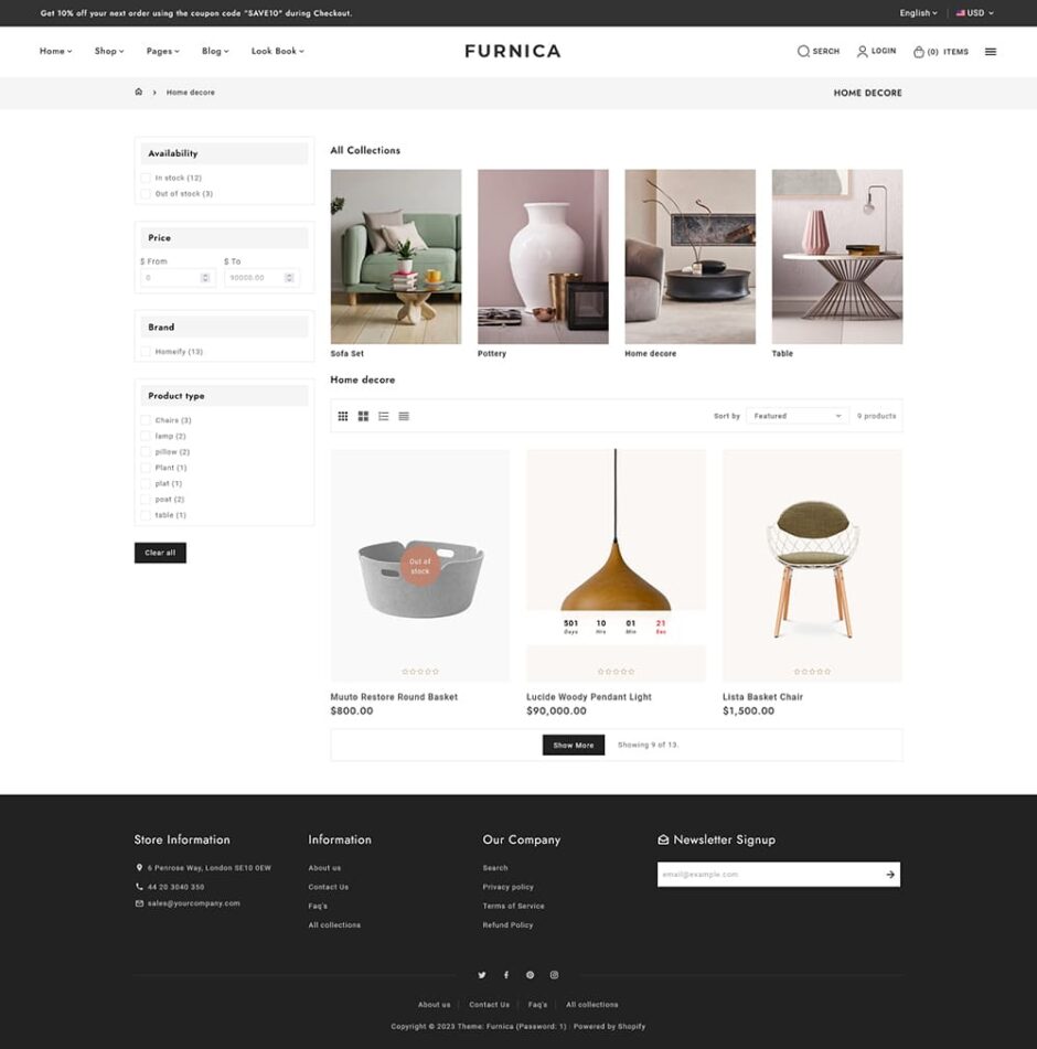 Furnica - Shopify Responsive Theme For Home Decor, Furniture, Art & Crafts
