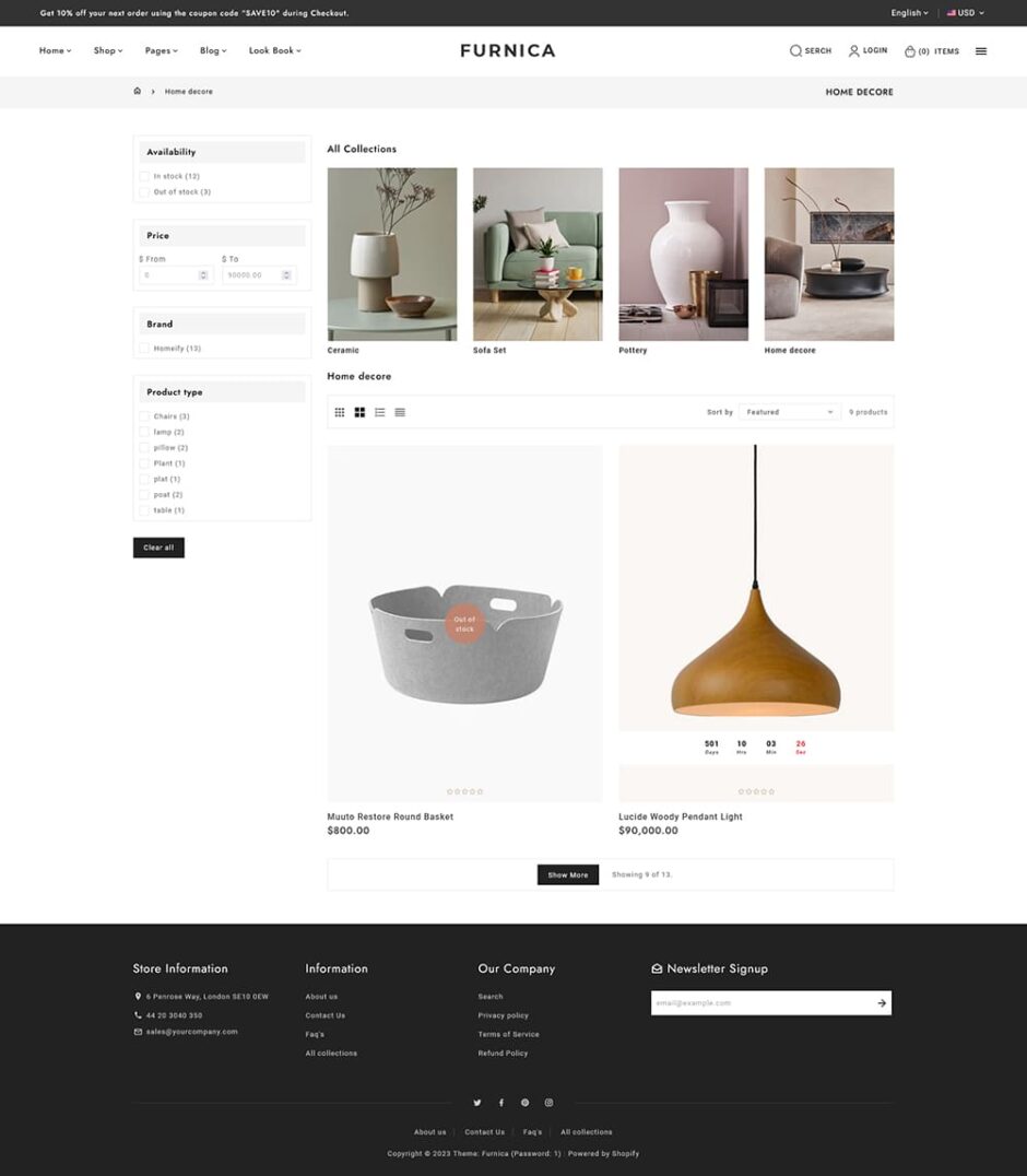 Furnica - Shopify Responsive Theme For Home Decor, Furniture, Art & Crafts