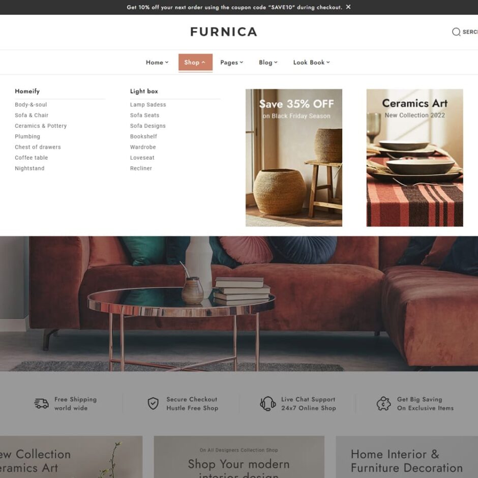 Furnica - Shopify Responsive Theme For Home Decor, Furniture, Art & Crafts