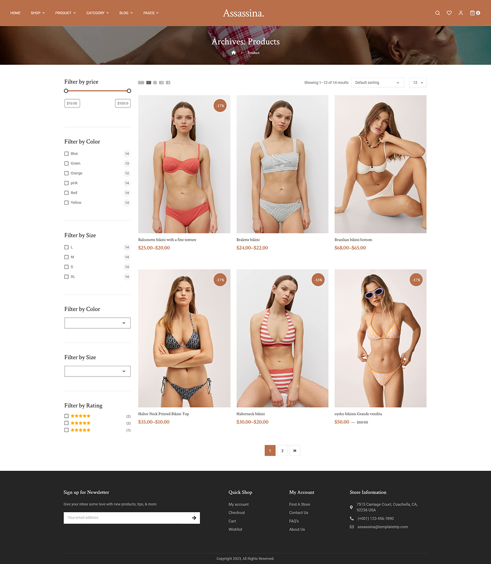 Assassina – Lingerie & Swimwear – WooCommerce Responsive Theme