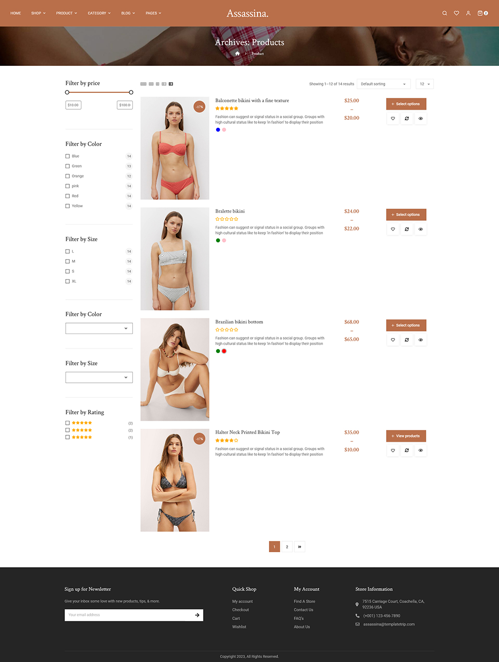 Assassina – Lingerie & Swimwear – WooCommerce Responsive Theme