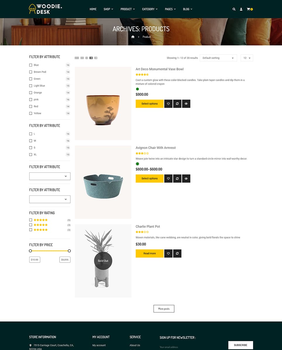 Woodie - Best Of Home Decor Woocommerce Responsive Theme