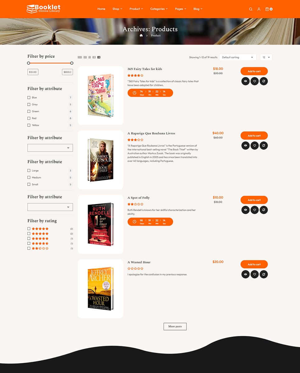 Booklet - Best Of Woocommerce Responsive Theme für den Online-Buchladen