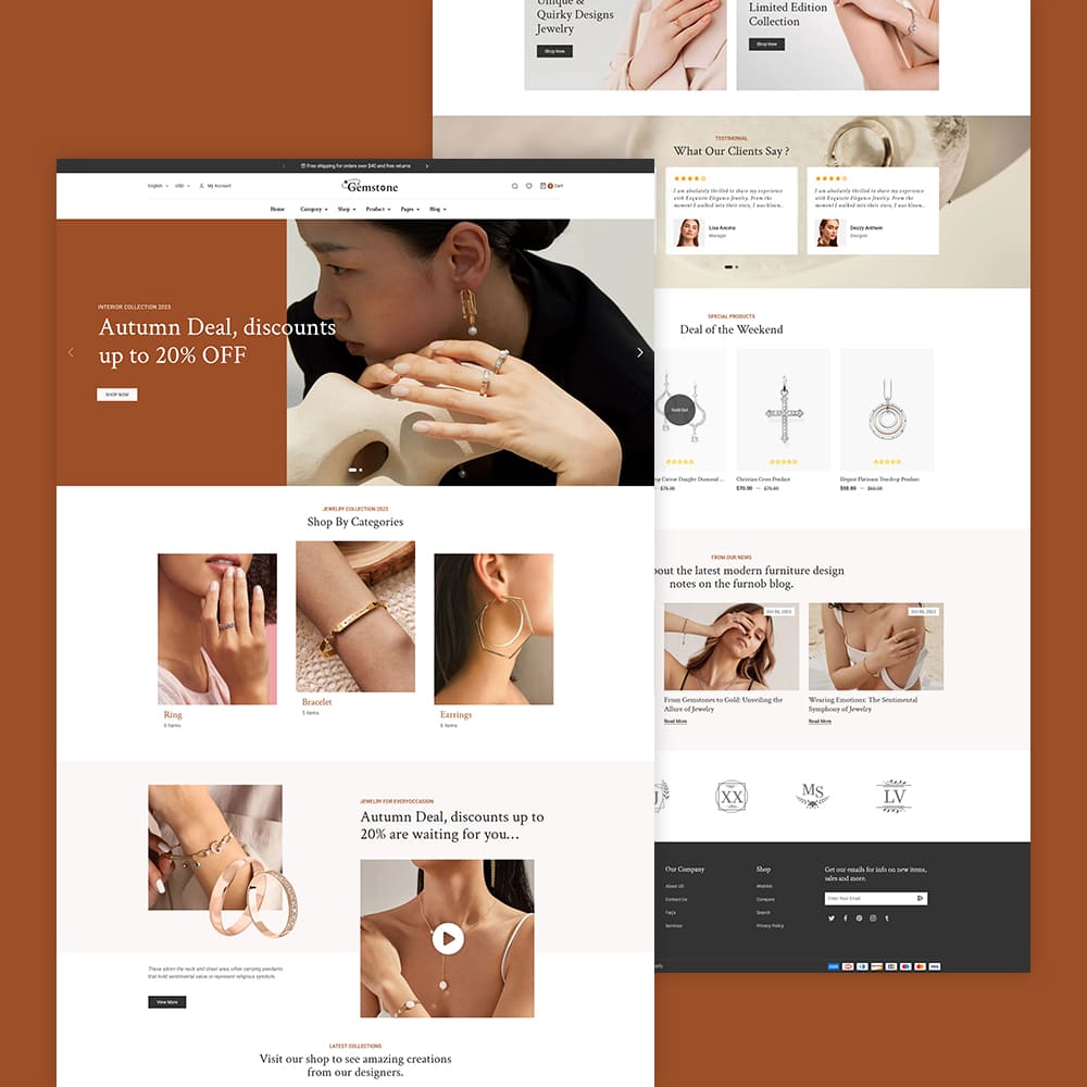 Gemstone - Tema moderno de Shopify para tienda de joyería e imitación