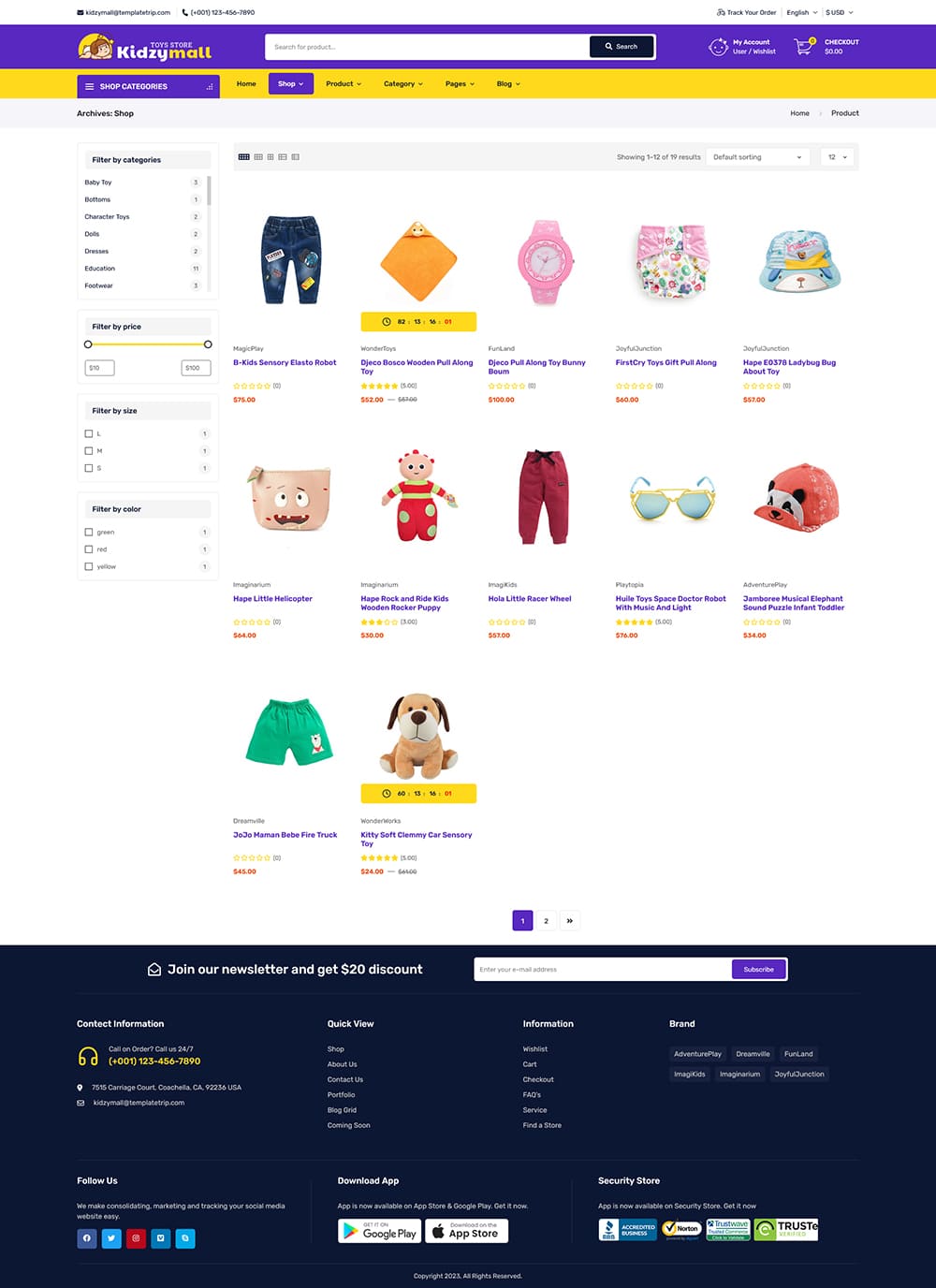 KidzyMall - Mega Kids Toys Store - WooCommerce Responsive Theme