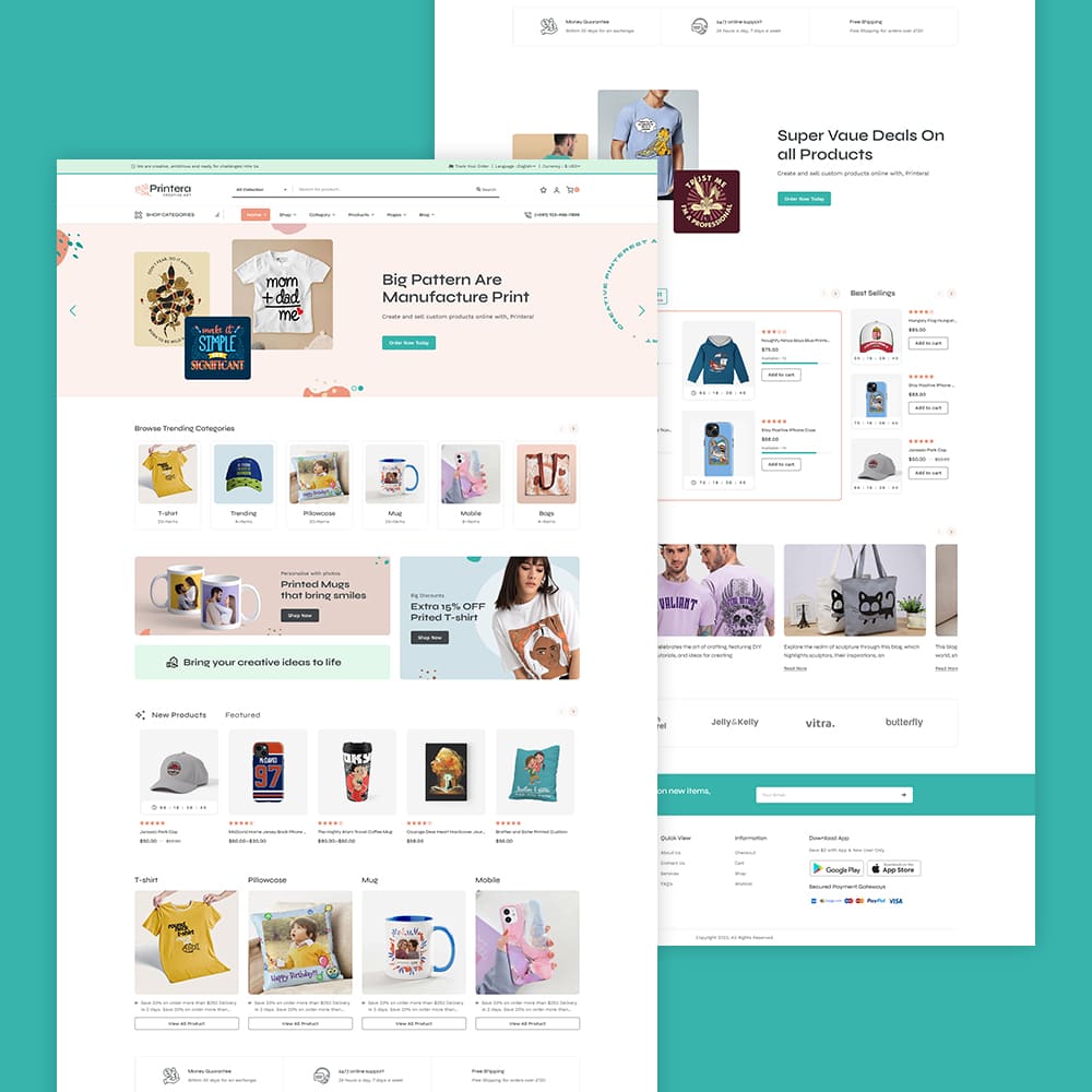 Printera - Print-on-Demand (POD) Fashion Apparel WooCommerce Theme - Image 2