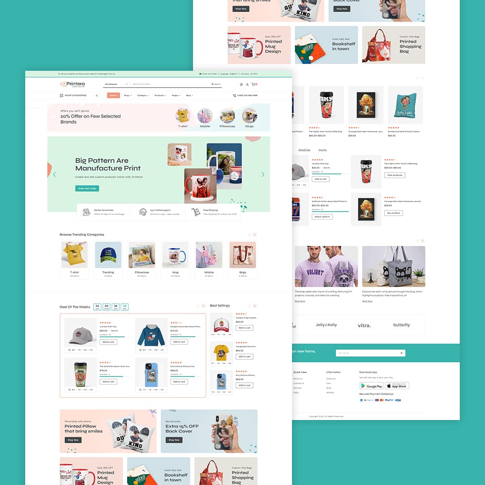 Printera - Print-on-Demand (POD) Fashion Apparel WooCommerce Theme - Image 3