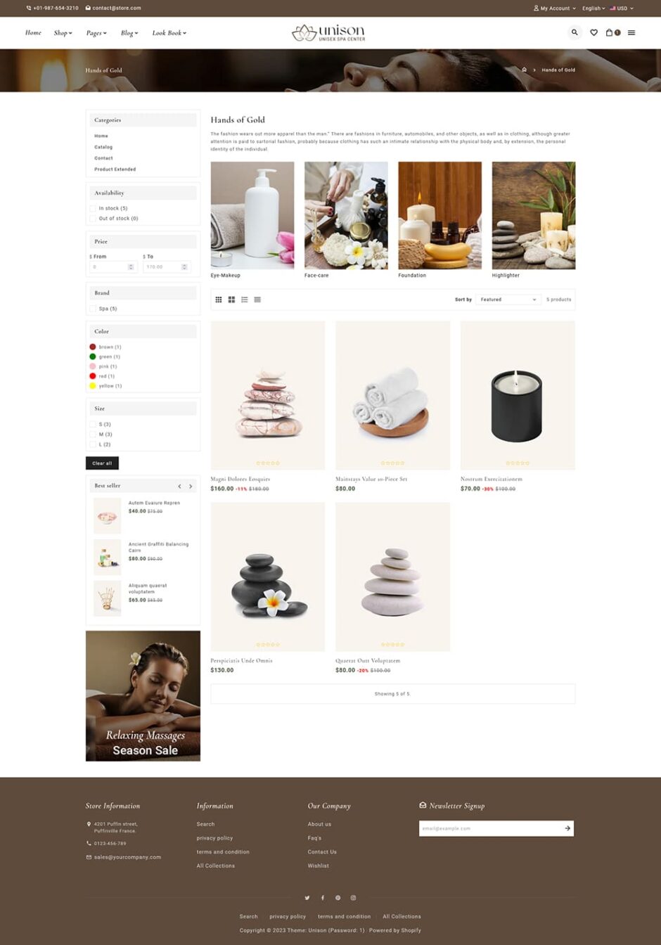 Unison - Shopify Responsive Theme for Spa, Beauty, Health & Wellness Stores