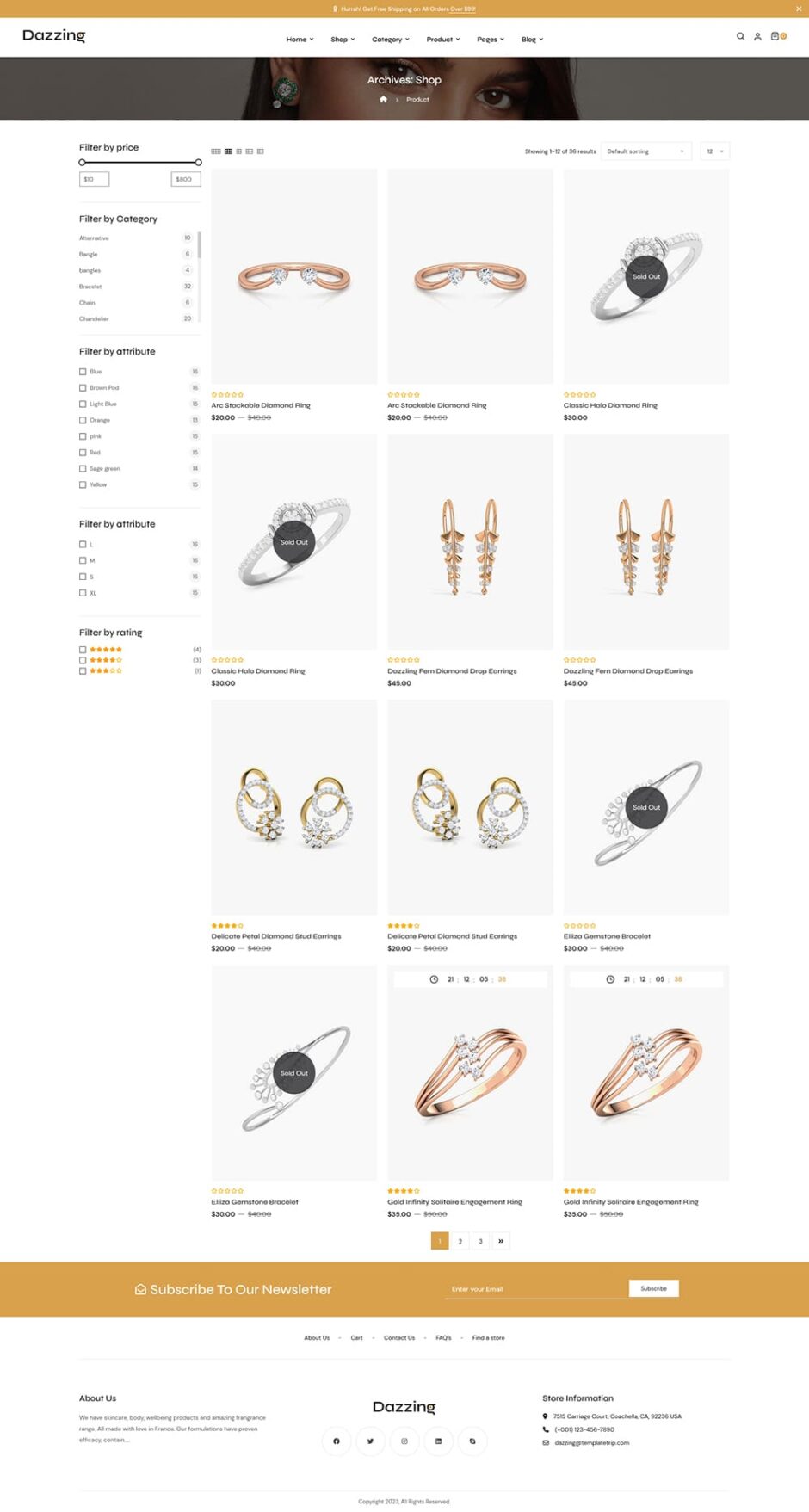 Dazzing - Jewelry Store WooCommerce Responsive Theme