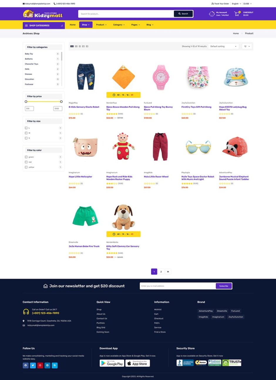 KidzyMall - Mega Kids Toys Store - WooCommerce Responsive Theme