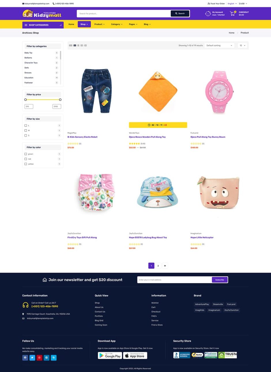 KidzyMall - Mega Kids Toys Store - WooCommerce Responsive Theme