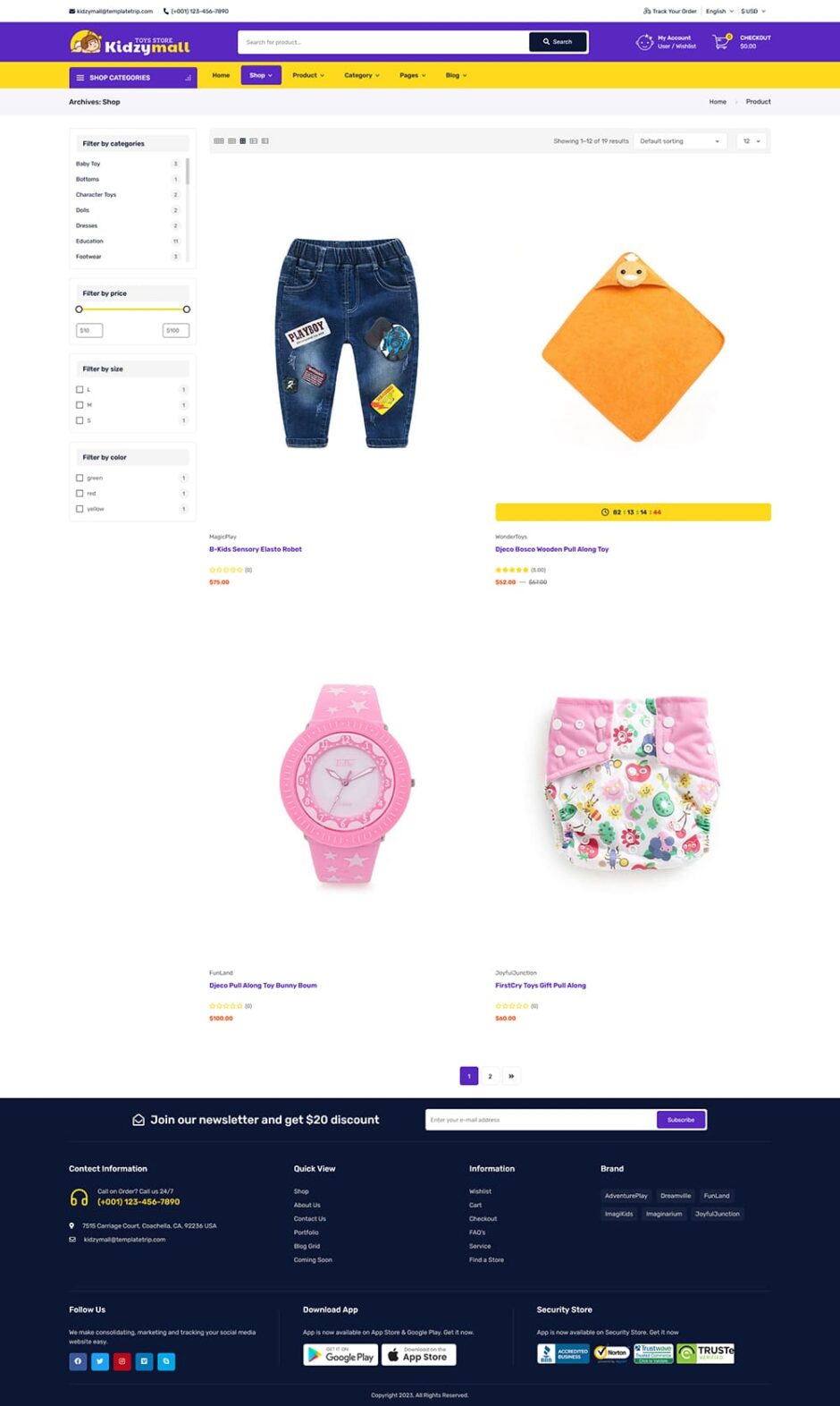 KidzyMall - Mega Kids Toys Store - WooCommerce Responsive Theme