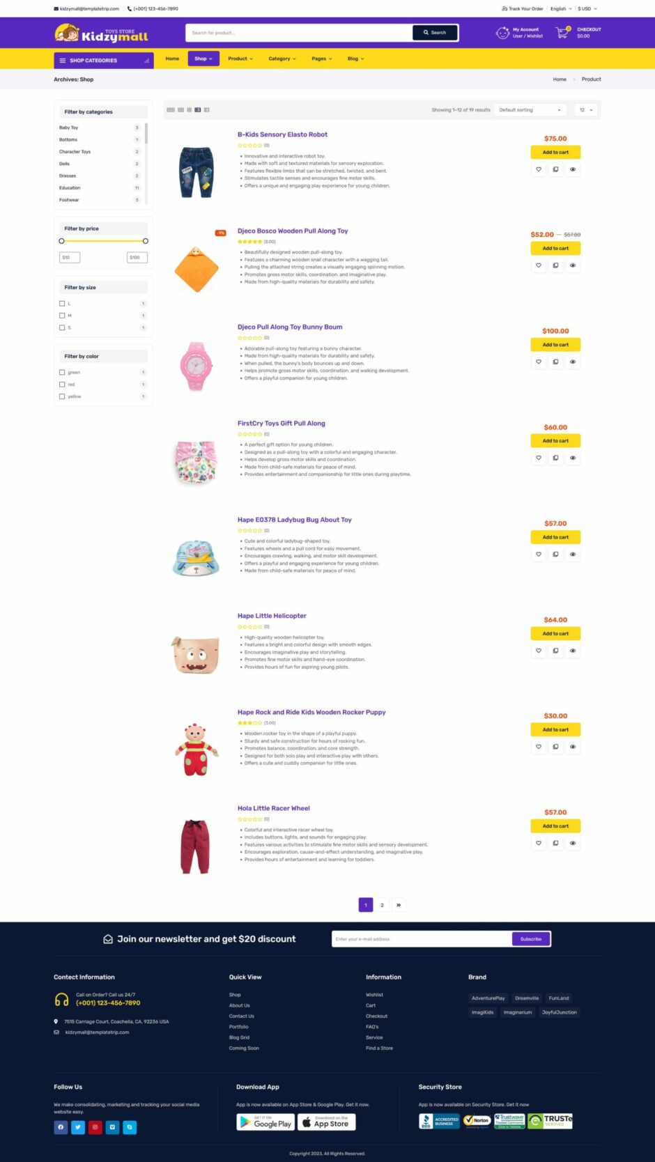KidzyMall - Mega Kids Toys Store - WooCommerce Responsive Theme