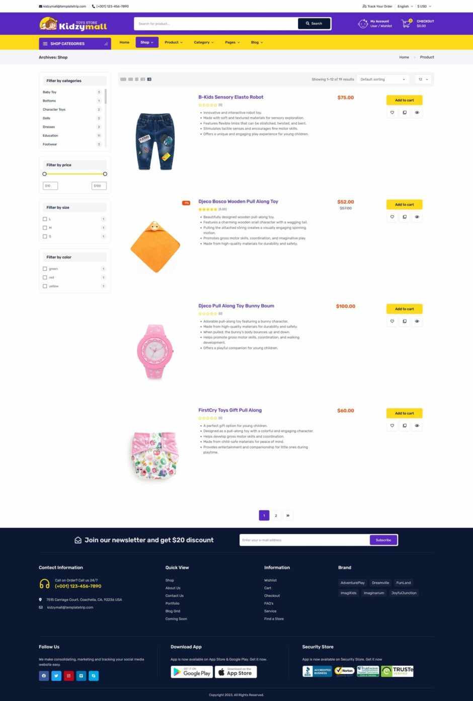 KidzyMall - Mega Kids Toys Store - WooCommerce Responsive Theme