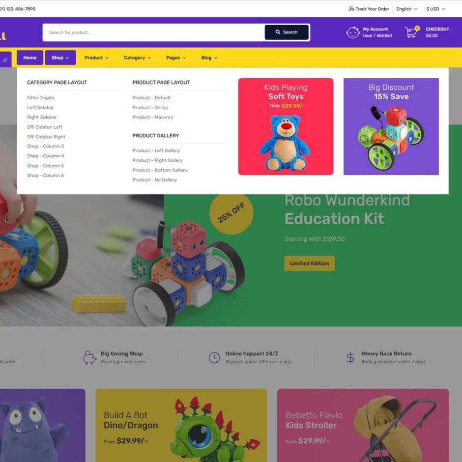 KidzyMall - Mega Kids Toys Store - WooCommerce Responsive Theme