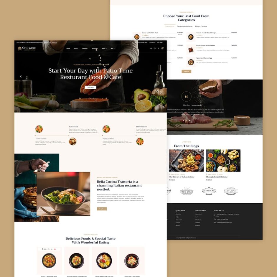 Grillyano - Restaurant, Fast Food, Dishes - WooCommerce Responsive Theme