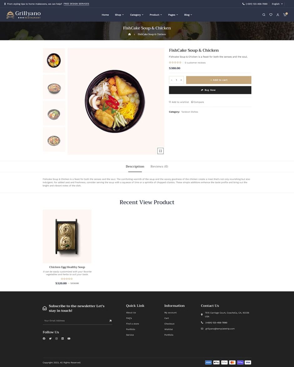 Grillyano - Restaurant, Fast Food, Dishes - WooCommerce Responsive Theme