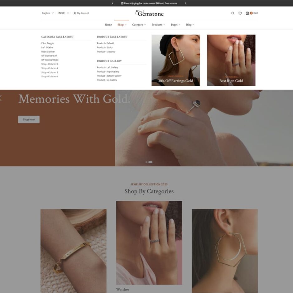 Gemstone - Elegance Jewelry Store - WooCommerce Responsive theme
