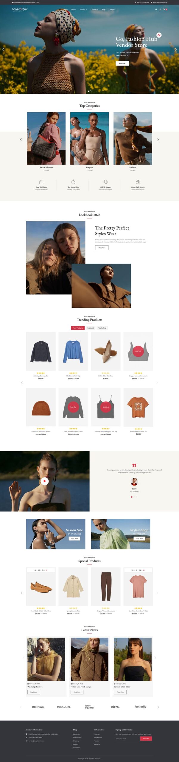 Vendor – Fashion & Apparel – WooCommerce Responsive Theme