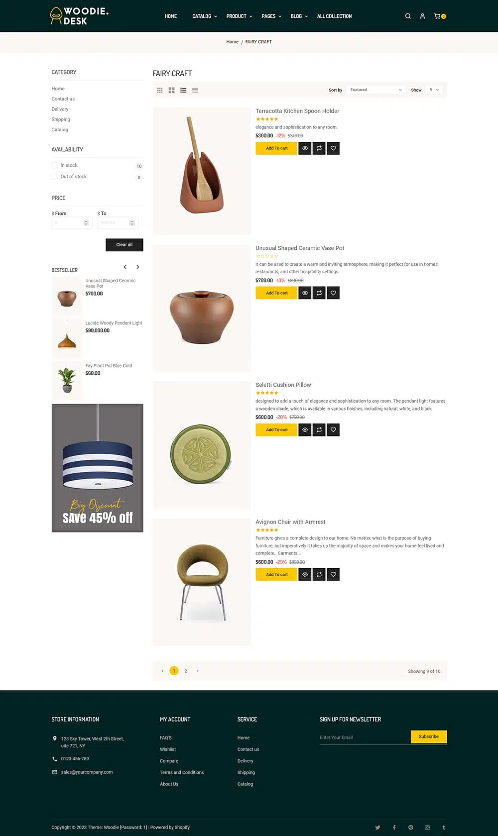Woodie Desk - Tema de Shopify para decoración del hogar