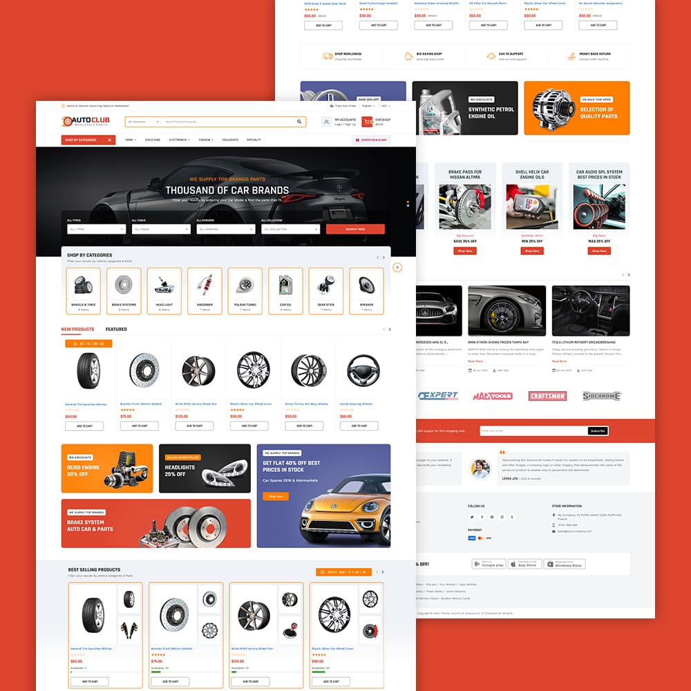 AutoClub - Automotive, Spareparts, Garage Equipment Stores - Shopify Multipurpose Responsive Theme